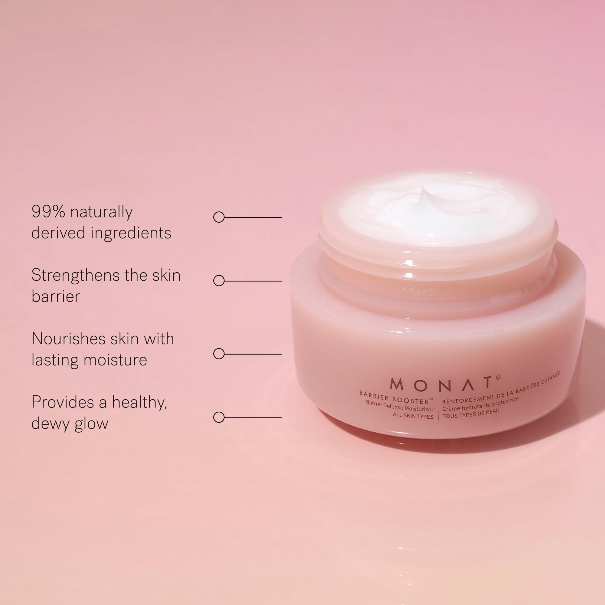 MONAT Barrier Booster Defense Moisturizer – Hydrating Peptide Cream (Ceramides & Squalane) 50 ml