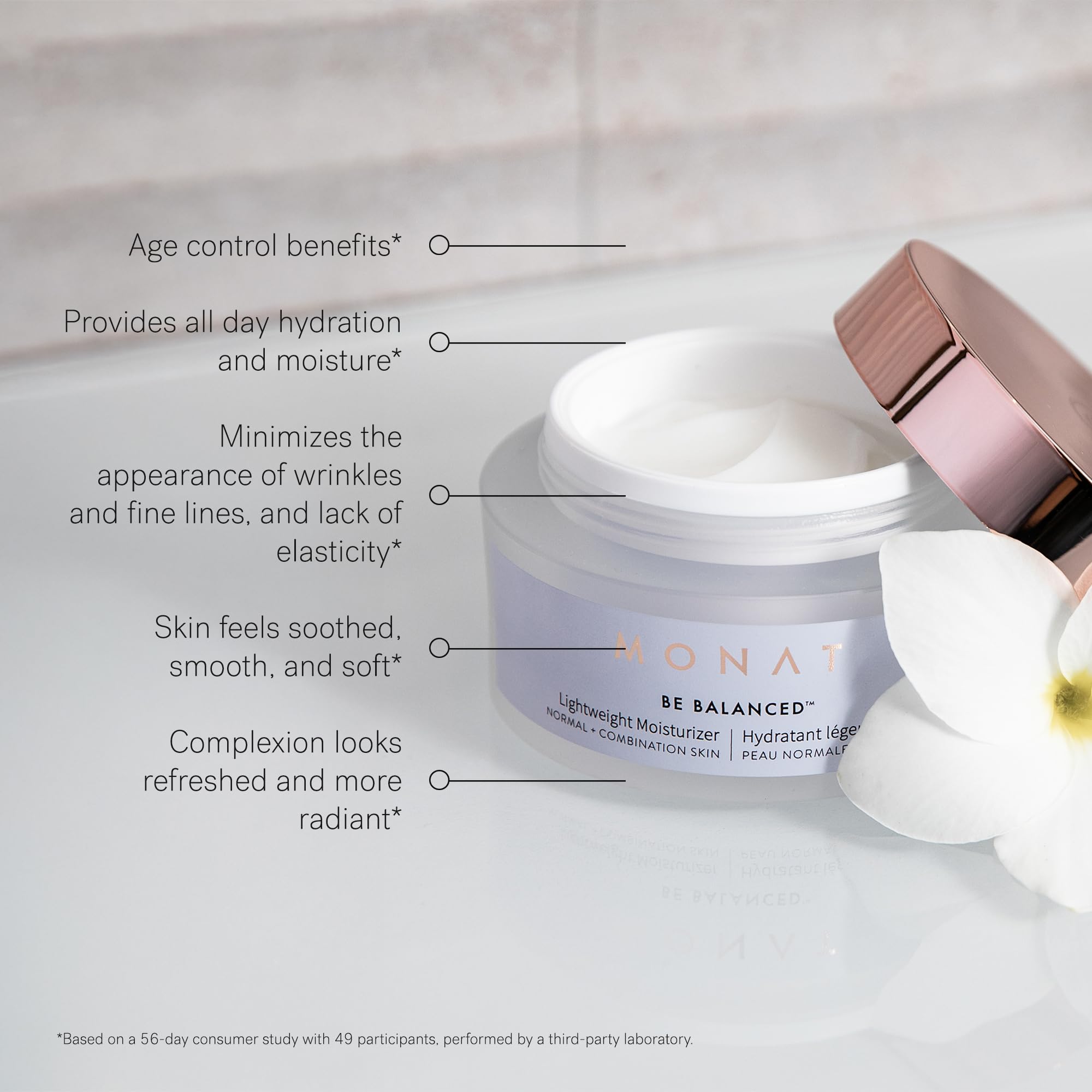 MONAT Be Balanced Lightweight Moisturizer – Hydrating Hyaluronic Acid Face Cream (Net Wt. 45 ml)