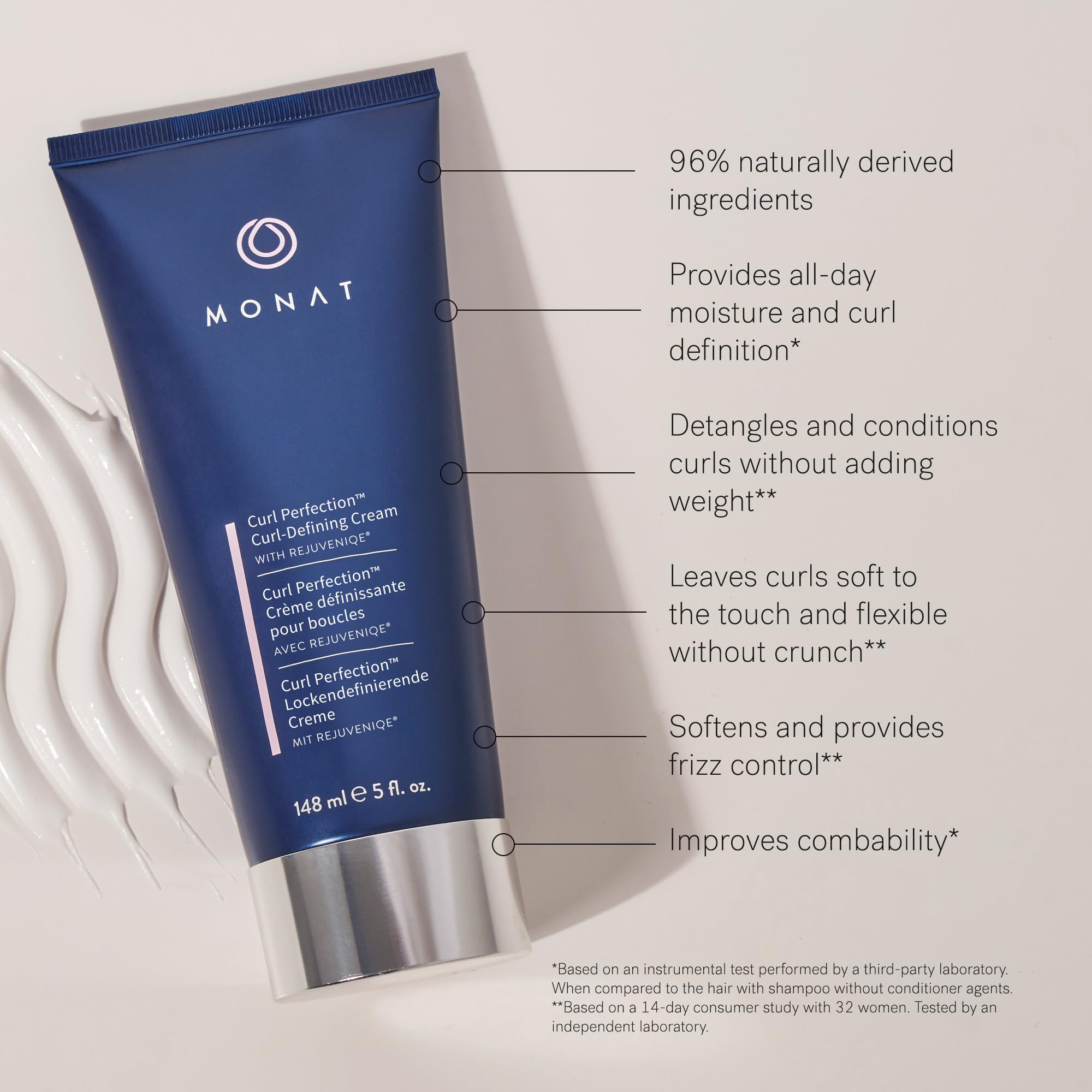 MONAT Curl Perfection Curl-Defining Cream | Frizz Control & Hydration 148 ml