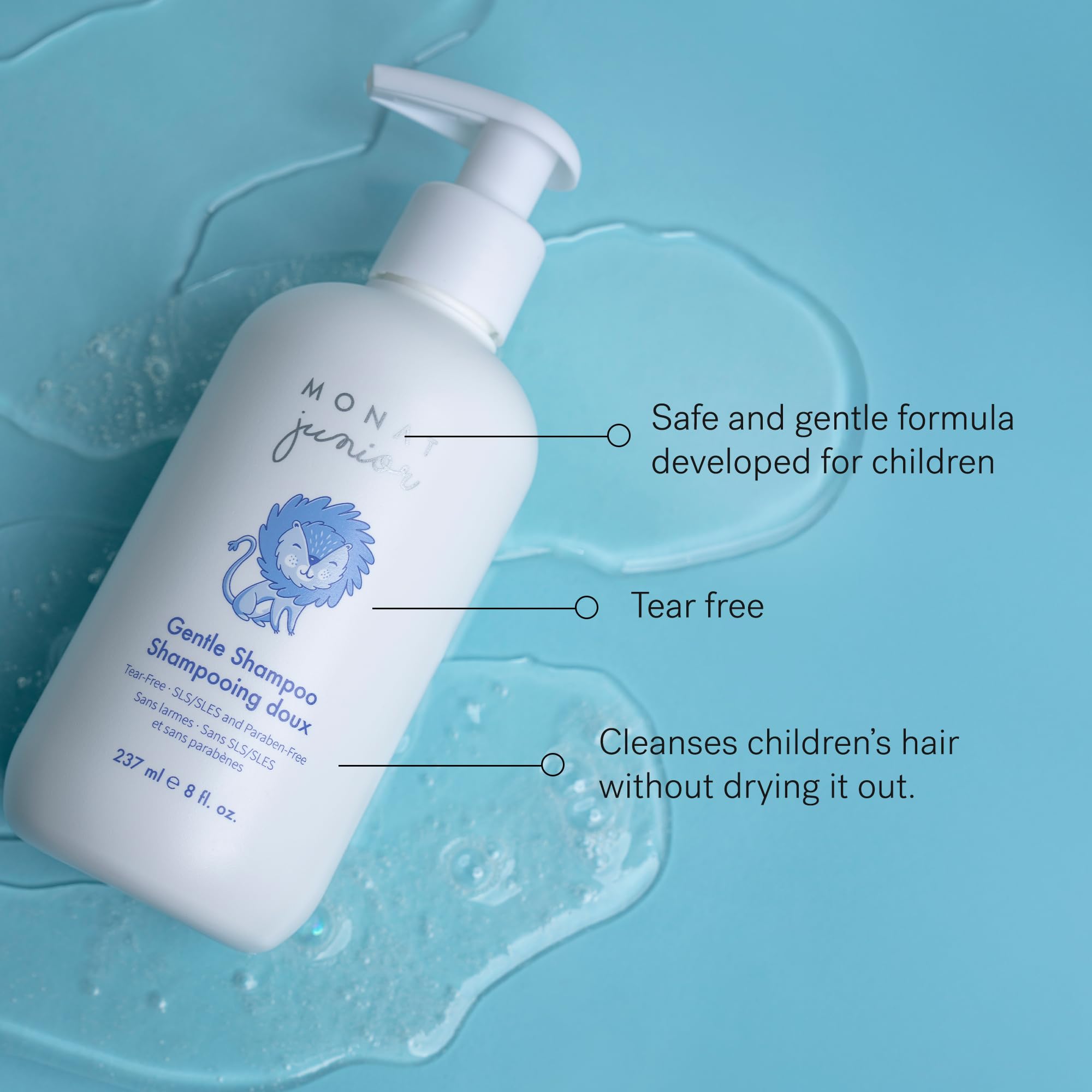 MONAT Junior Gentle Shampoo & Conditioner Set – Tear-Free, All-Natural, Sulfate- & Paraben-Free Kids Hair Care (414 ml)