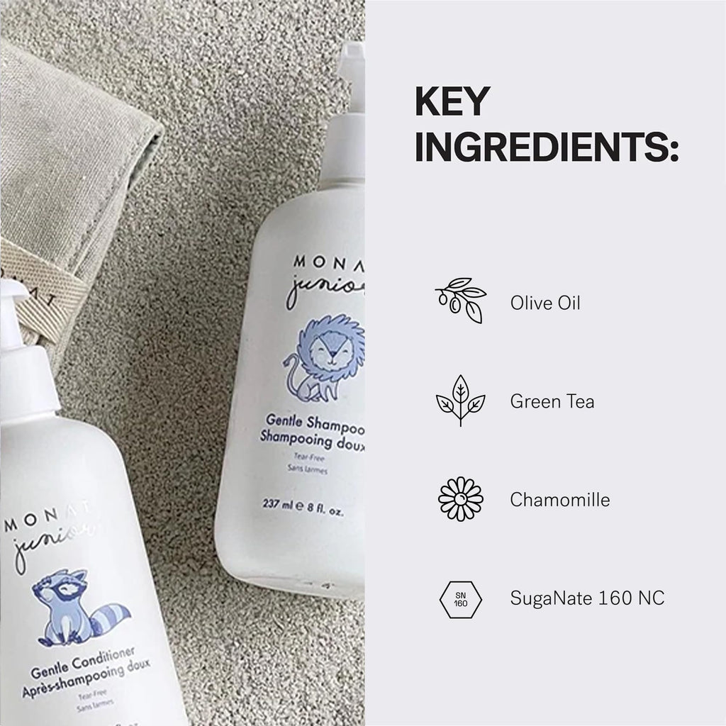 MONAT Junior Gentle Shampoo & Conditioner Set – Tear-Free, All-Natural, Sulfate- & Paraben-Free Kids Hair Care (414 ml)