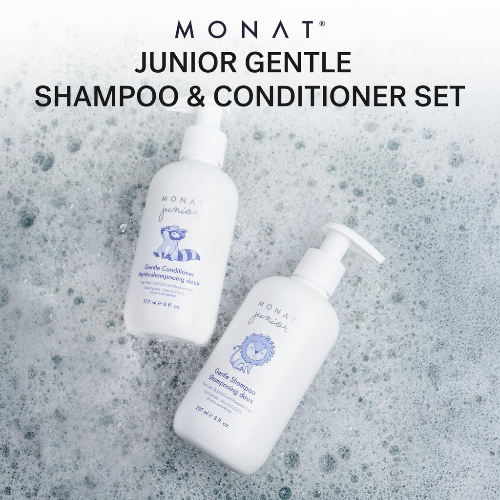 MONAT Junior Gentle Shampoo & Conditioner Set – Tear-Free, All-Natural, Sulfate- & Paraben-Free Kids Hair Care (414 ml)