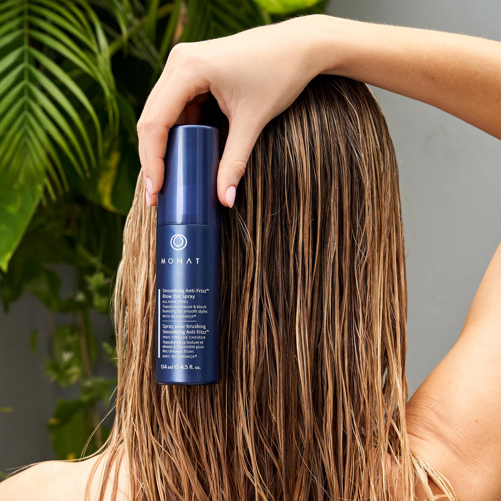MONAT Smoothing Anti-Frizz Blowout Styling Spray – Quick-Dry Frizz Control, Heat Protection & Glossy Finish