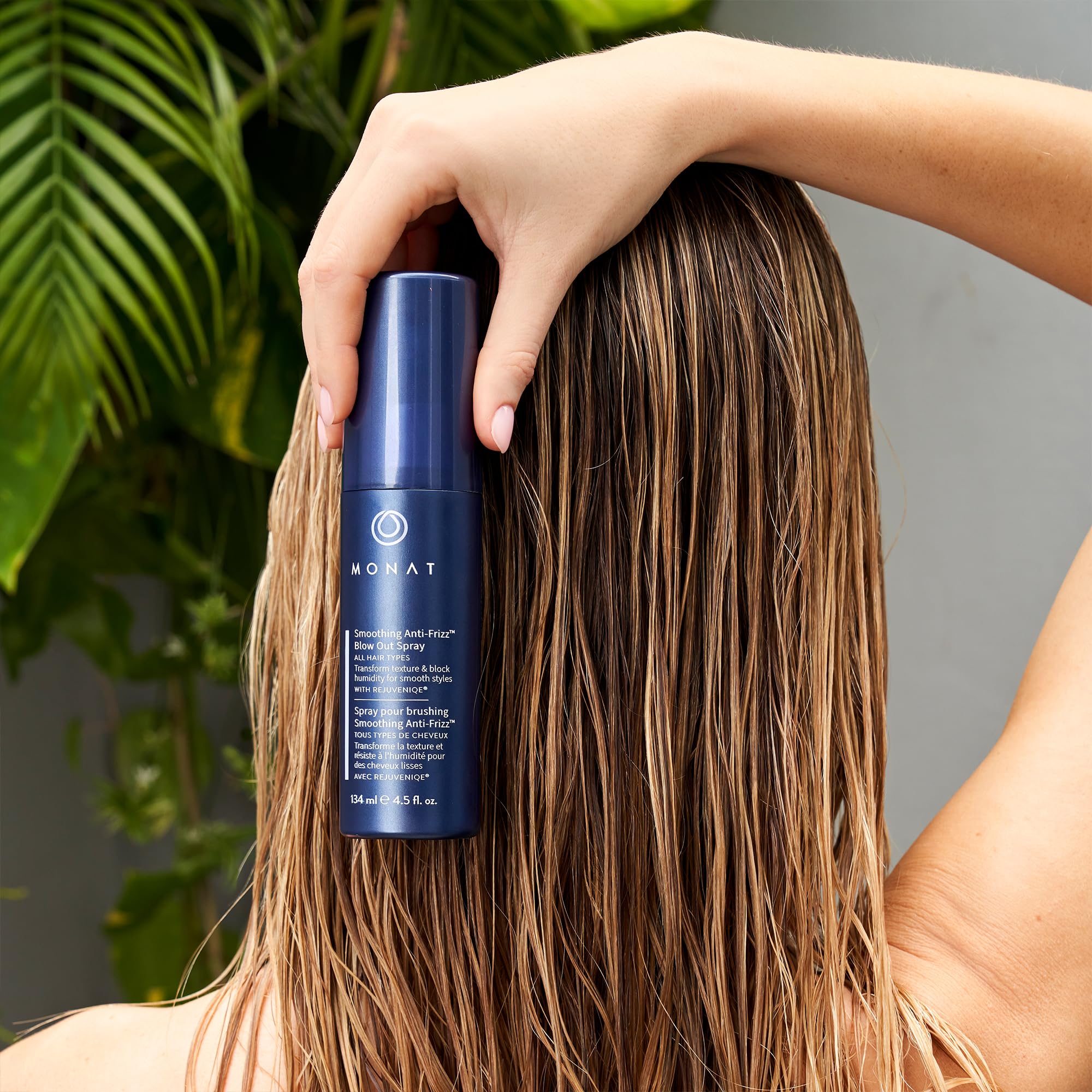 MONAT Smoothing Anti-Frizz Blowout Styling Spray – Quick-Dry Frizz Control, Heat Protection & Glossy Finish