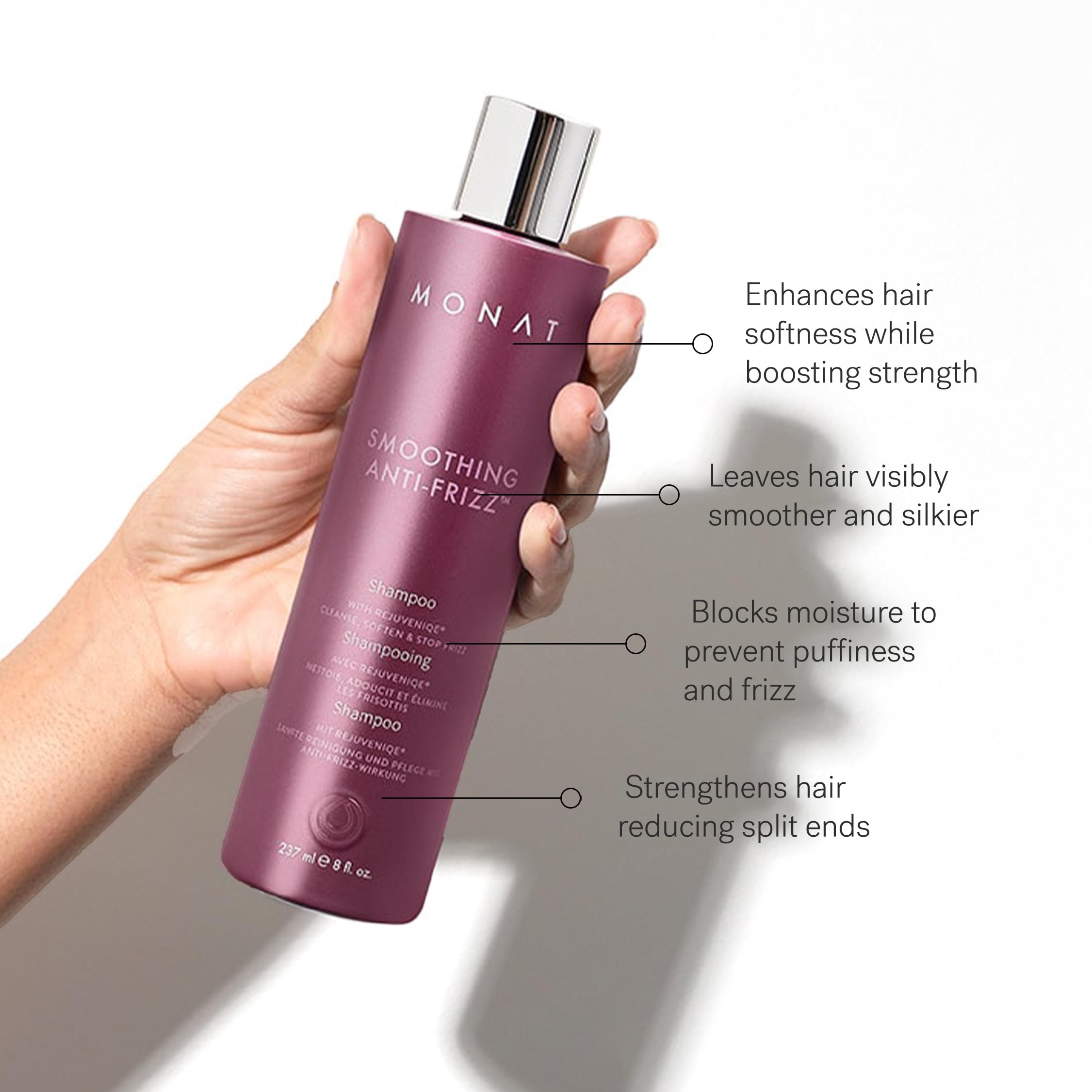 MONAT Smoothing Anti-Frizz Set – Lightweight Frizz Control Shampoo & Conditioner