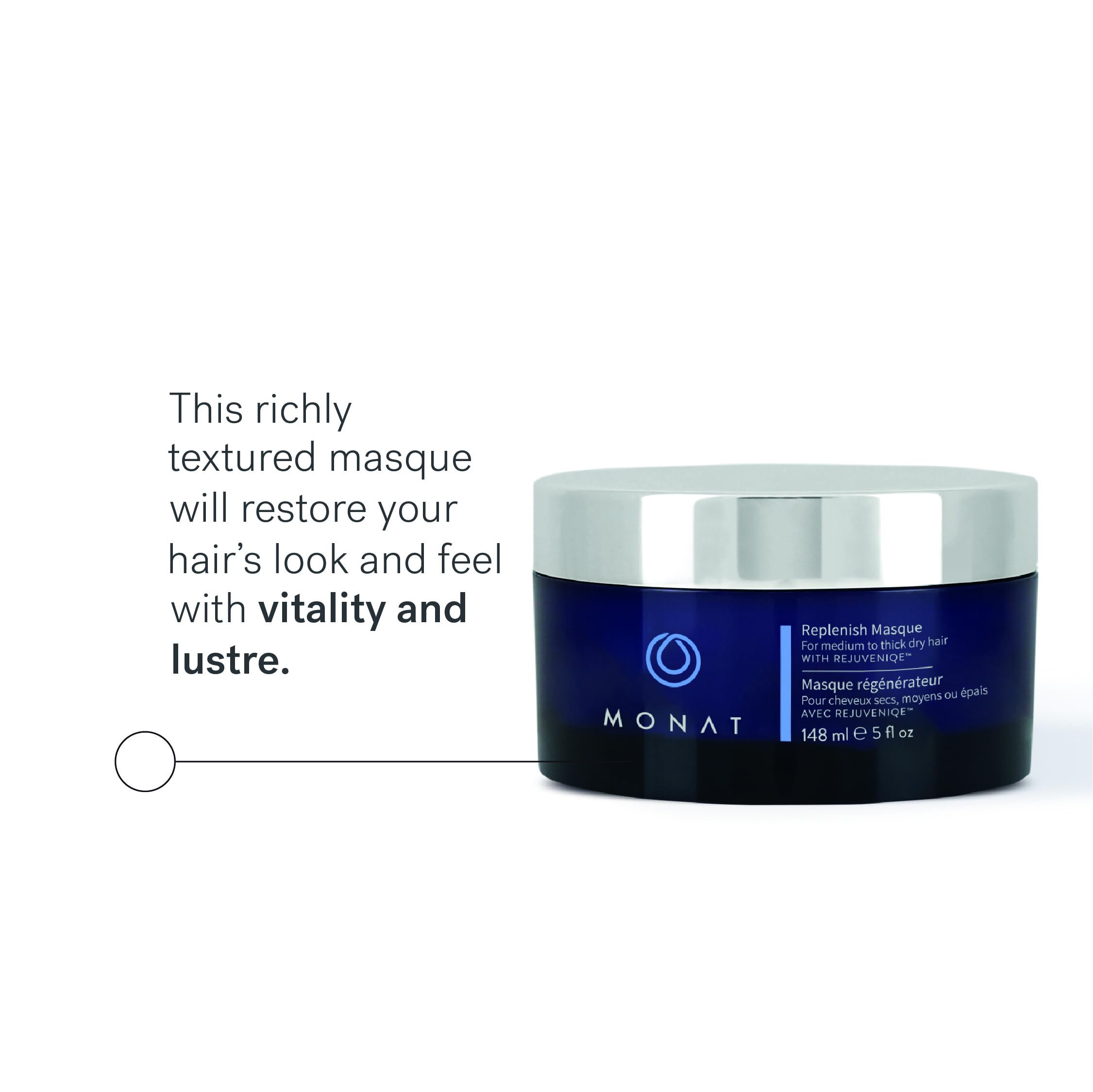MONAT Replenish Masque Infused with Rejuveniqe – Deeply Hydrates Medium to Thick Hair