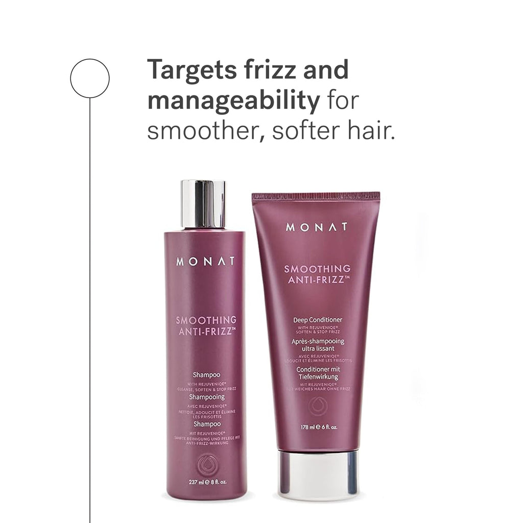MONAT Smoothing Anti-Frizz Set – Lightweight Frizz Control Shampoo & Conditioner