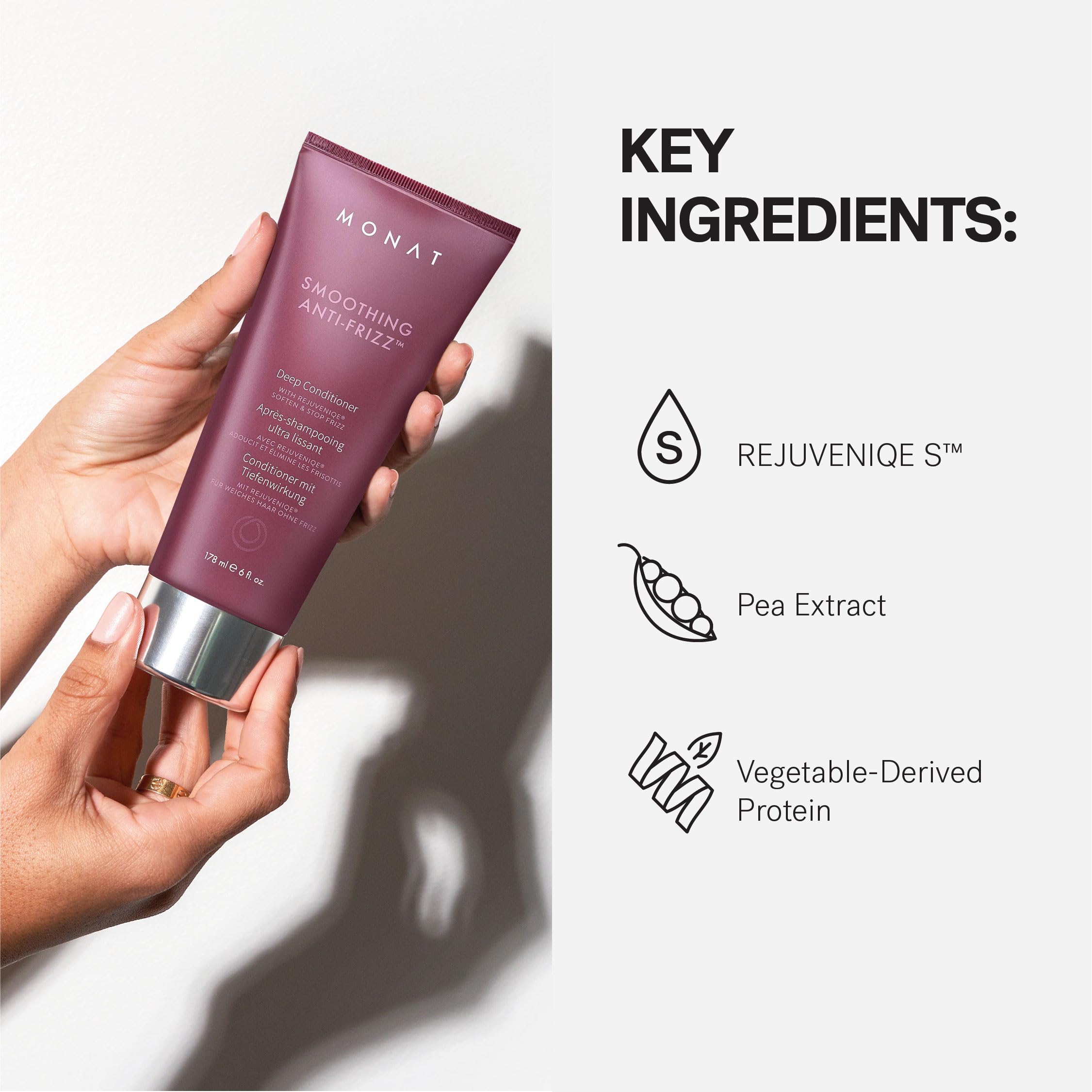 MONAT Smoothing Deep Conditioner with Rejuveniqe | Anti-Frizz, Long-Lasting Frizz Control for Damaged Hair