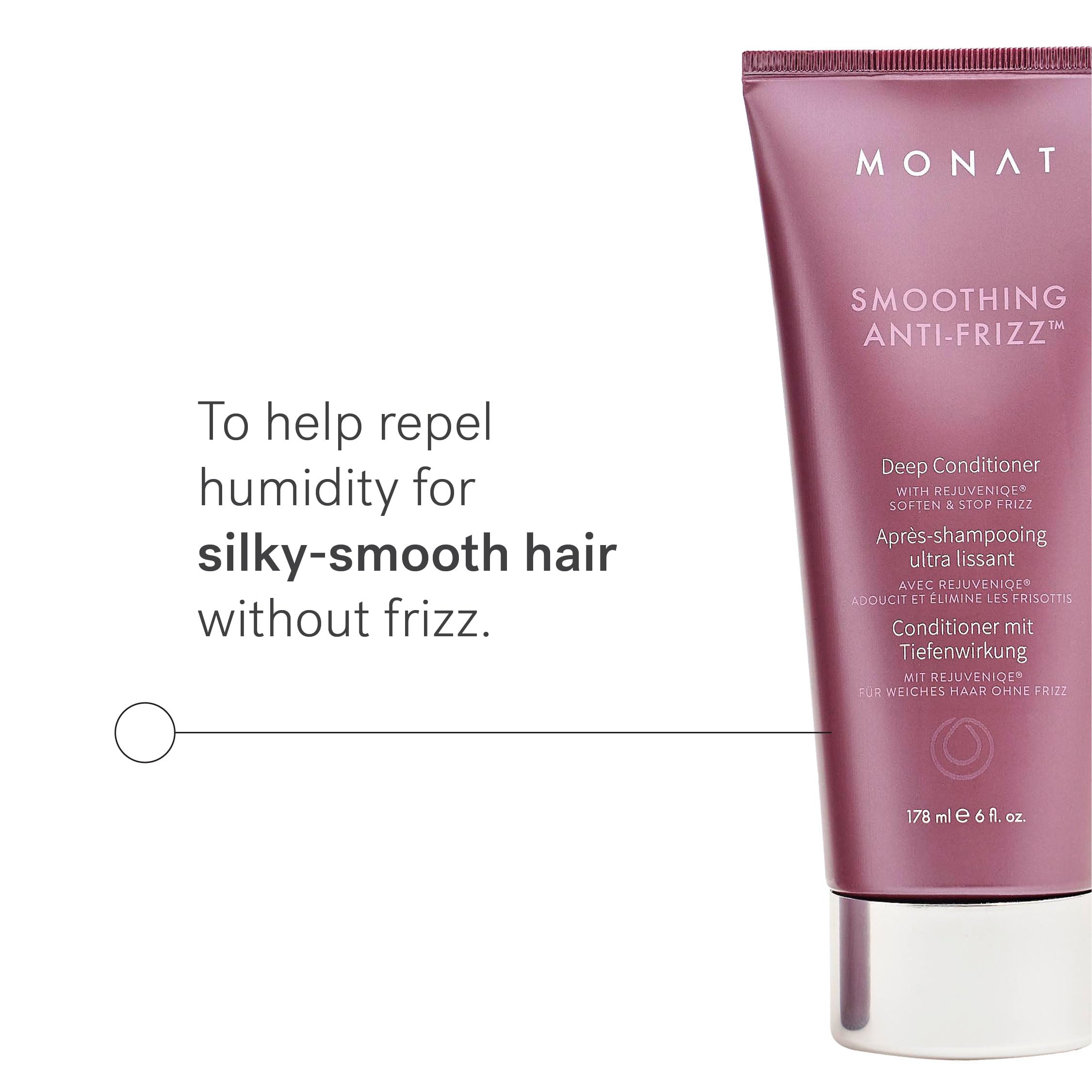 MONAT Smoothing Deep Conditioner with Rejuveniqe | Anti-Frizz, Long-Lasting Frizz Control for Damaged Hair