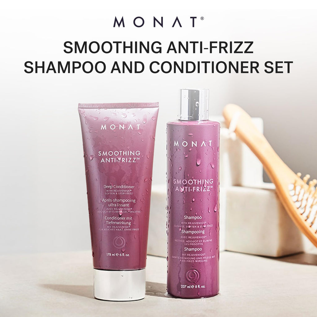 MONAT Smoothing Anti-Frizz Set – Lightweight Frizz Control Shampoo & Conditioner