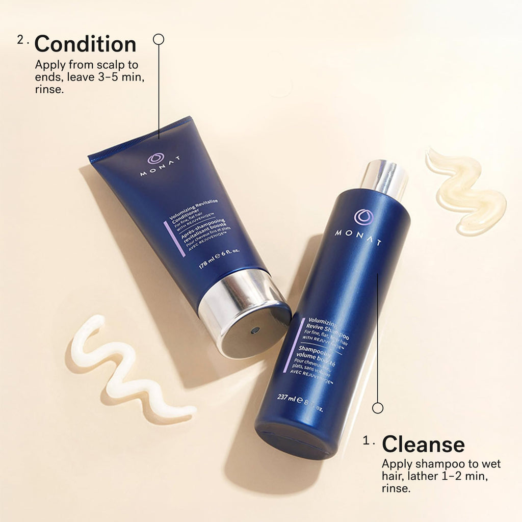 MONAT Volumizing Shampoo & Conditioner Set with REJUVENIQE – Lightweight Care for Fine, Flat Hair