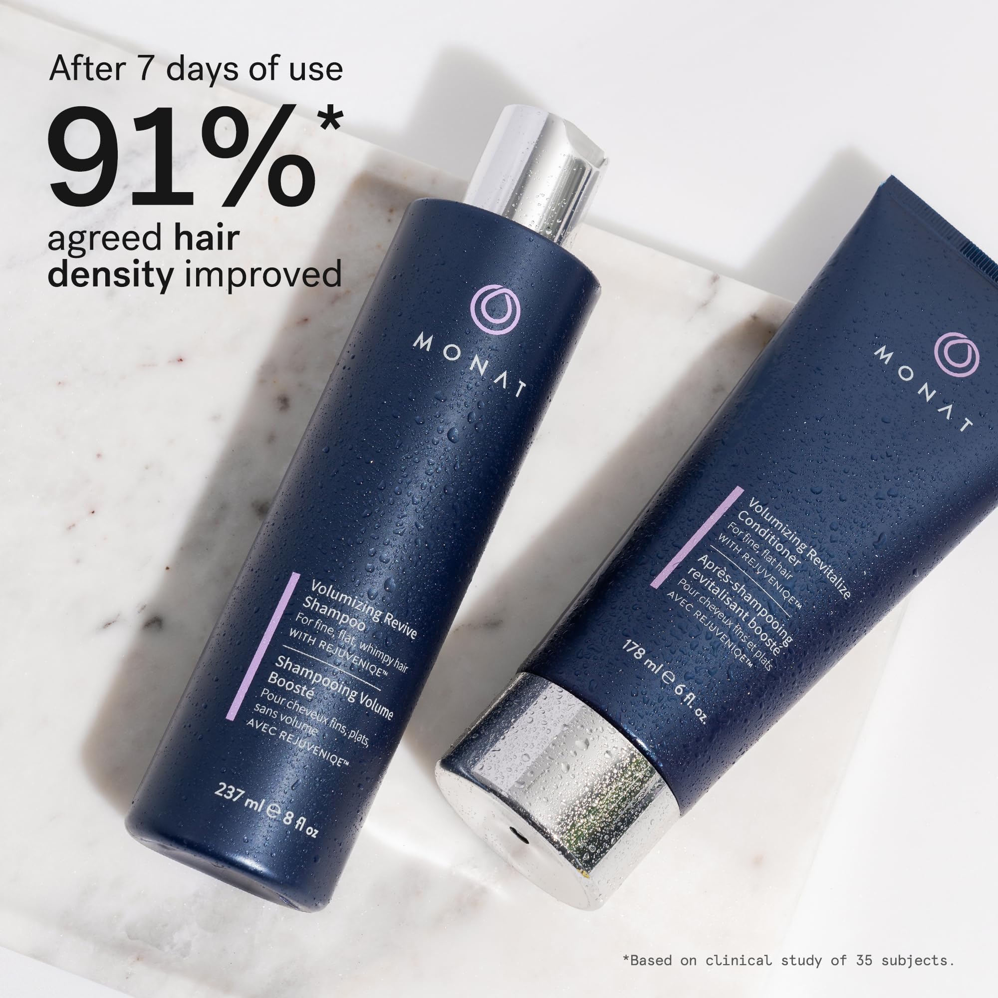 MONAT Volumizing Shampoo & Conditioner Set with REJUVENIQE – Lightweight Care for Fine, Flat Hair