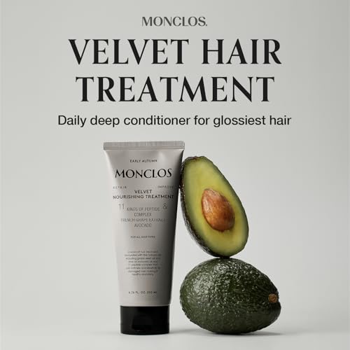MONCLOS Velvet Hair Treatment – Deep Conditioner & Repair Mask with Argan Oil, Peptides & K-Beauty (6.76 fl oz)
