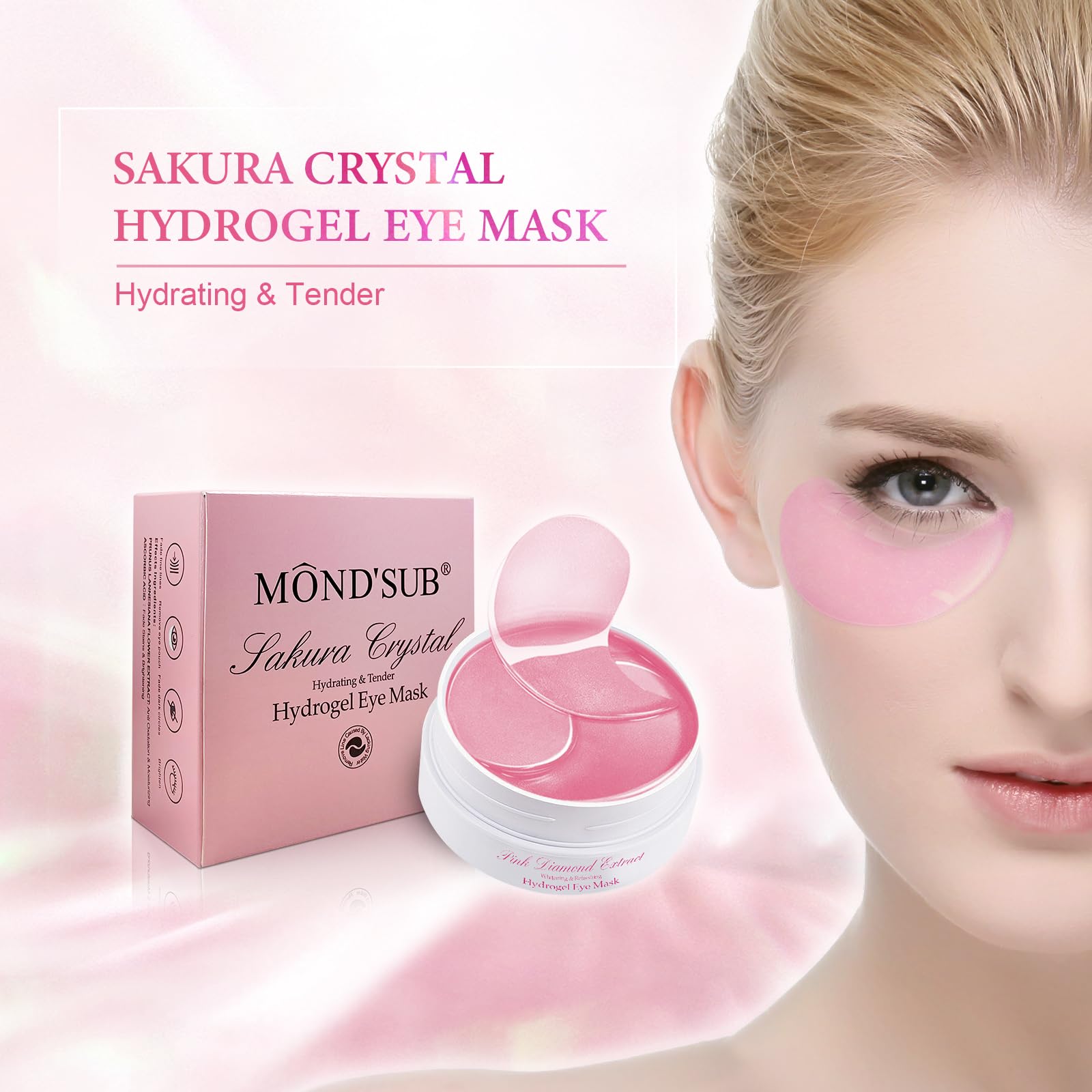 MOND'SUB Under Eye Patches – Hydration, Brightening & Puffiness Relief (20-Minute Treatment)