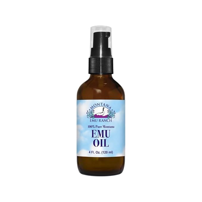 Montana Emu Ranch 100% Pure Emu Oil — Deep Penetrating, Odor-Free, Non-Comedogenic (4 fl oz)