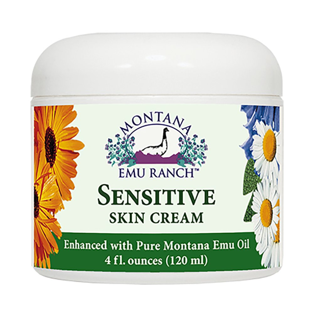 Montana Emu Ranch Sensitive Skin Cream – 4 oz with Emu Oil | All-Natural Moisturizer