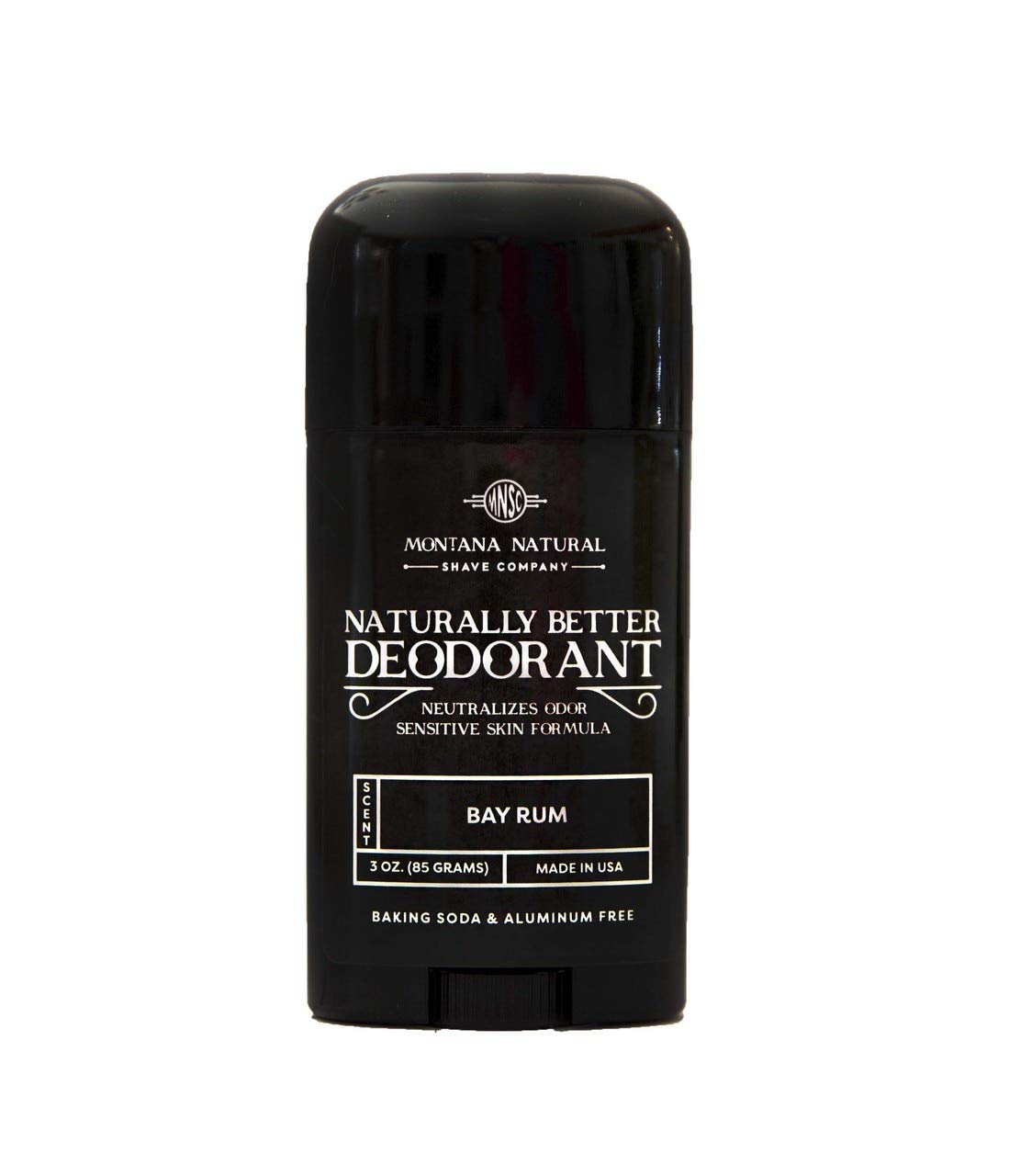Montana Natural Shave Co. MNSC Bay Rum Deodorant – Magnesium & Activated Charcoal, Aluminum-Free & Baking-Soda-Free (Pack of 2)