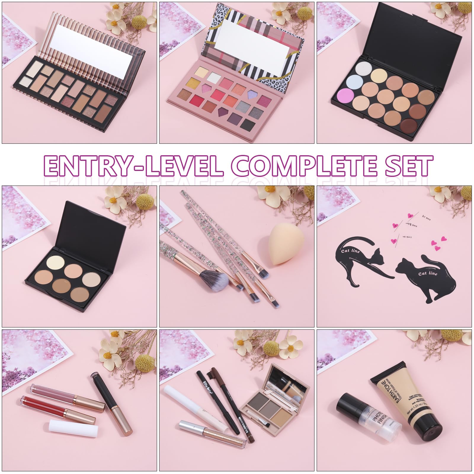 Moobirlet 27-in-1 Makeup Kit for Teens – Eyeshadow Palettes, Foundation, Concealer & Brushes