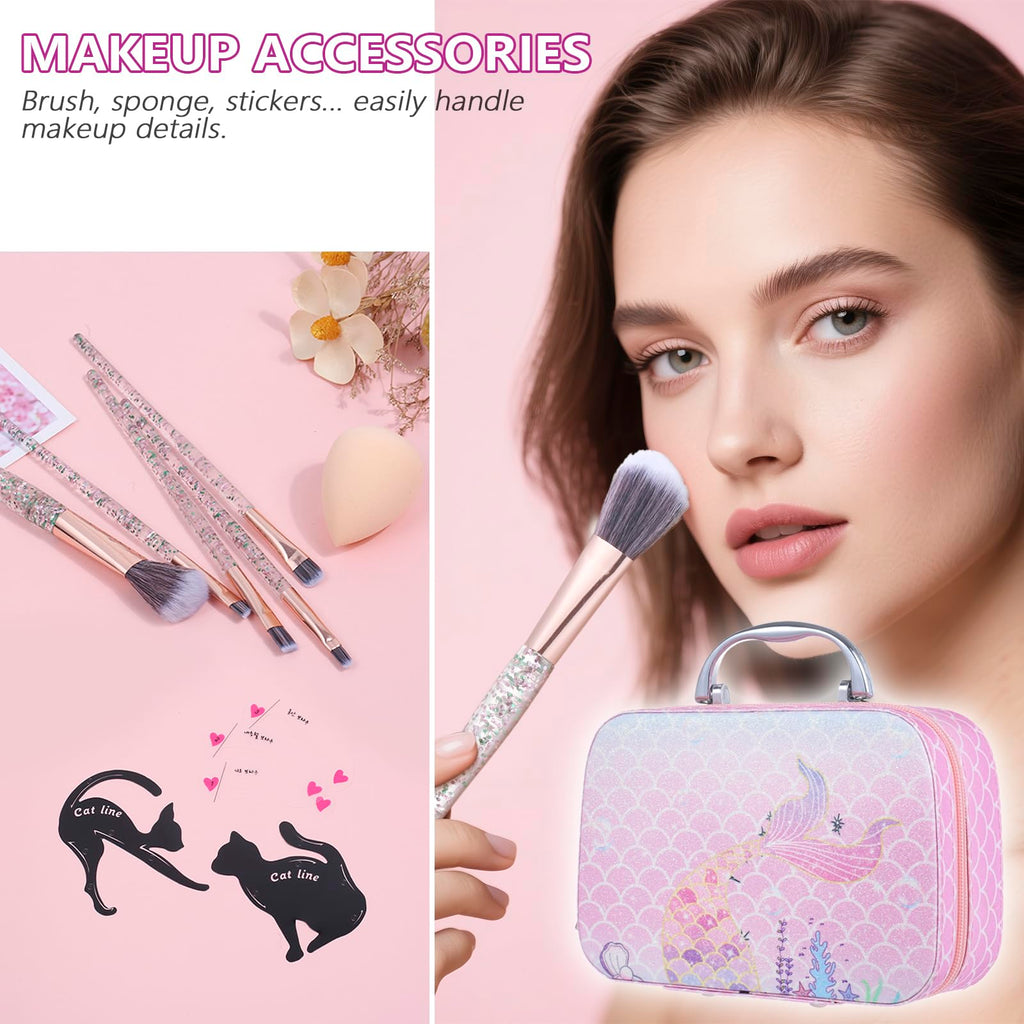 Moobirlet 27-in-1 Makeup Kit for Teens – Eyeshadow Palettes, Foundation, Concealer & Brushes