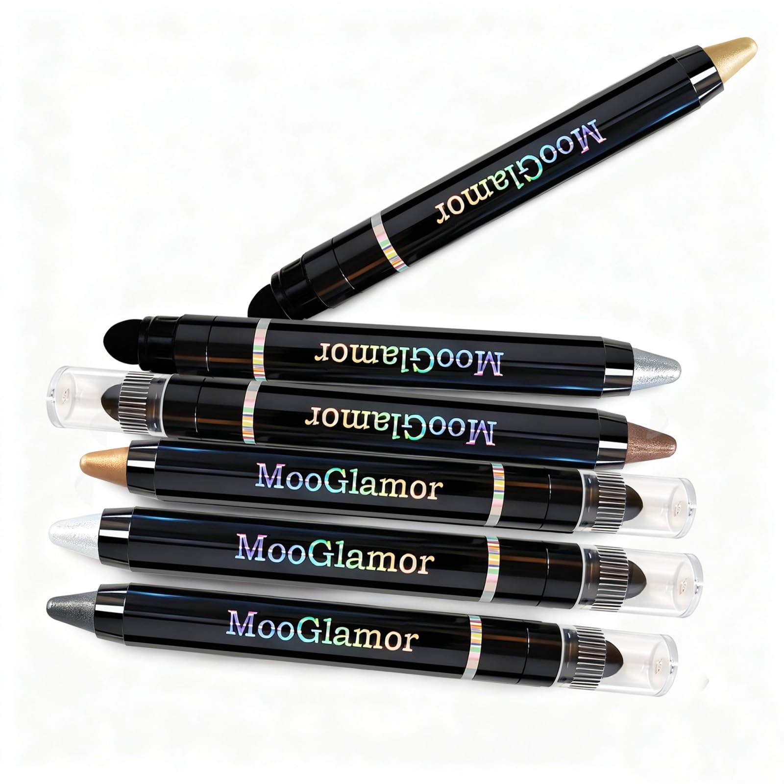 MooGlamor 6 Pcs Eyeshadow Stick Set – Shimmer Retractable Eye Shadow Pens