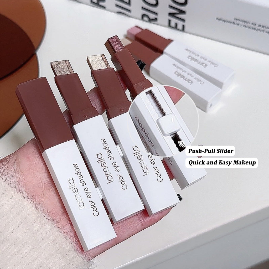 MooGlamor 6 Pcs Shimmery Eyeshadow Stick — Dual-Color Glitter Pencils, Waterproof & Retractable