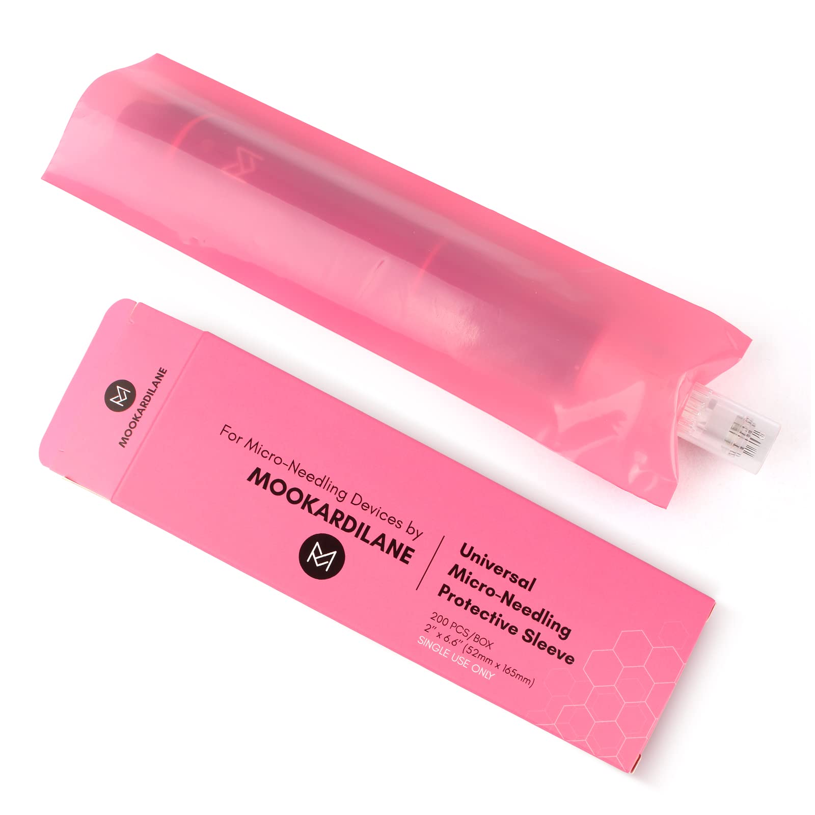 MOOKARDILANE Derma Care Pen Covers Sleeves – 200pcs Disposable Pink Pen Covers for Tattoo Machines