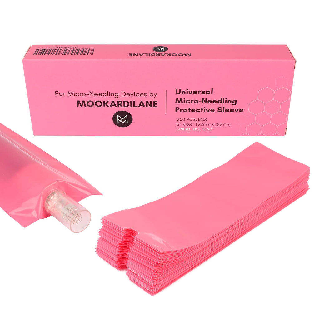 MOOKARDILANE Derma Care Pen Covers Sleeves – 200pcs Disposable Pink Pen Covers for Tattoo Machines
