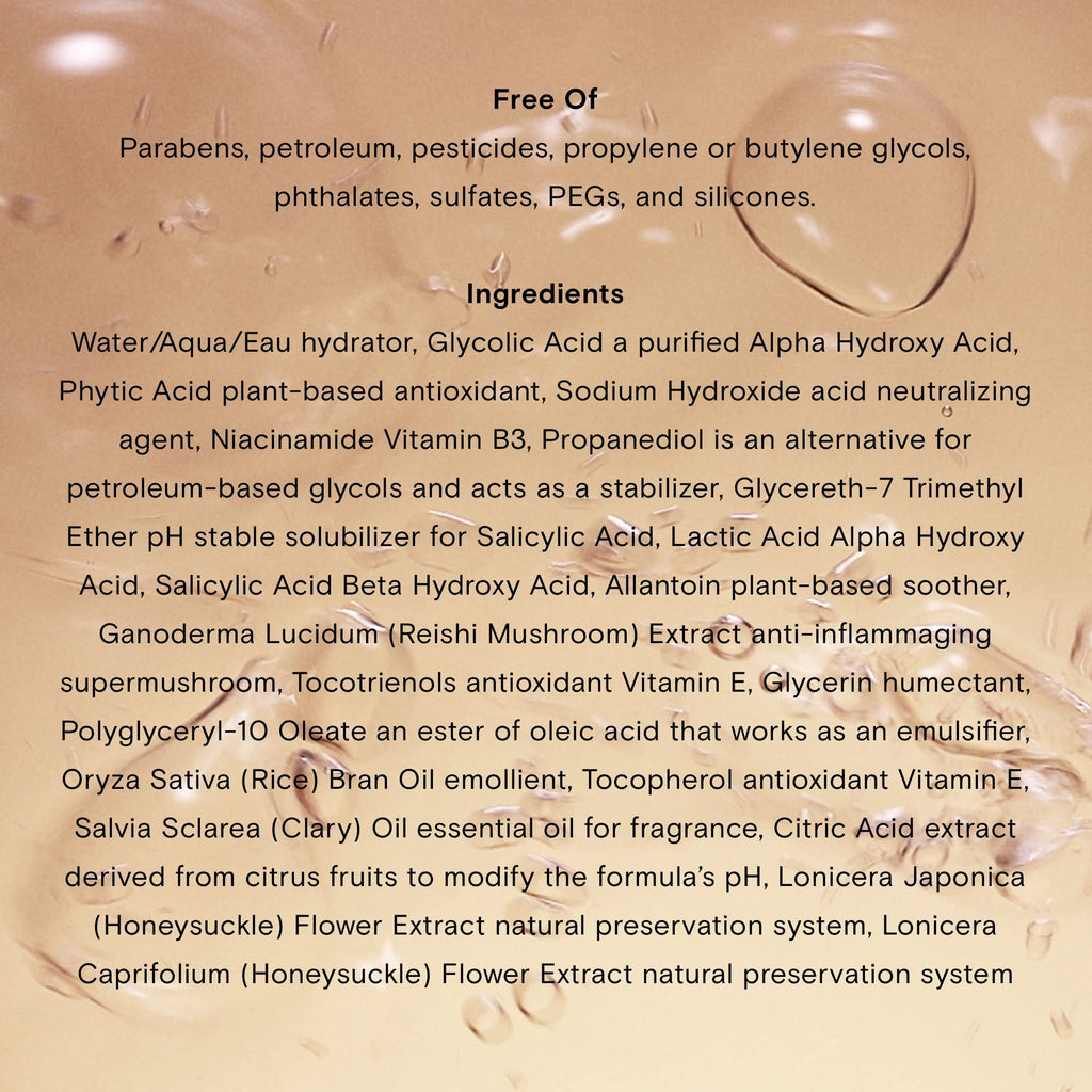 Moon Juice Acid Potion: Liquid Face Exfoliator with 25% AHA/BHA, Reishi & Niacinamide
