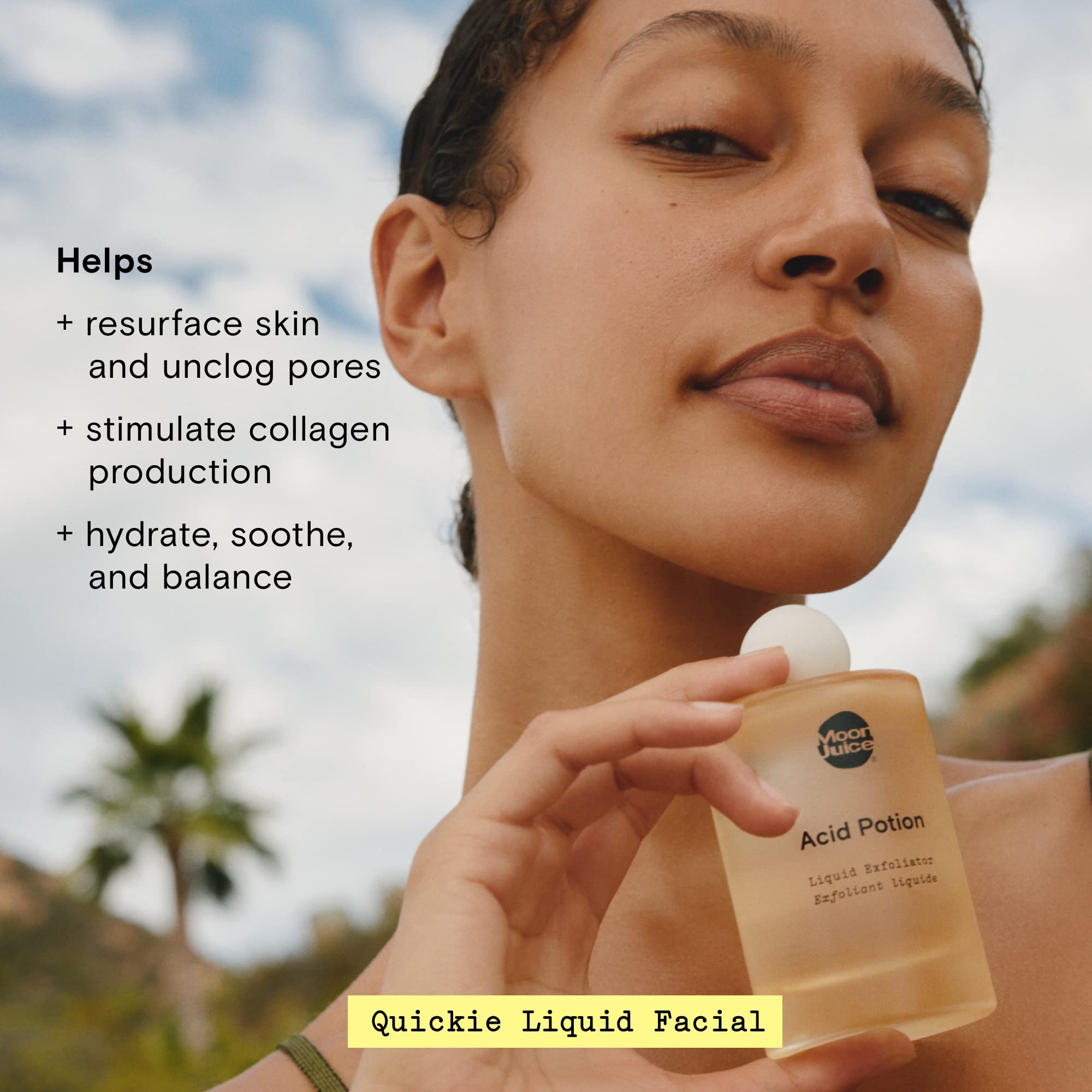 Moon Juice Acid Potion: Liquid Face Exfoliator with 25% AHA/BHA, Reishi & Niacinamide