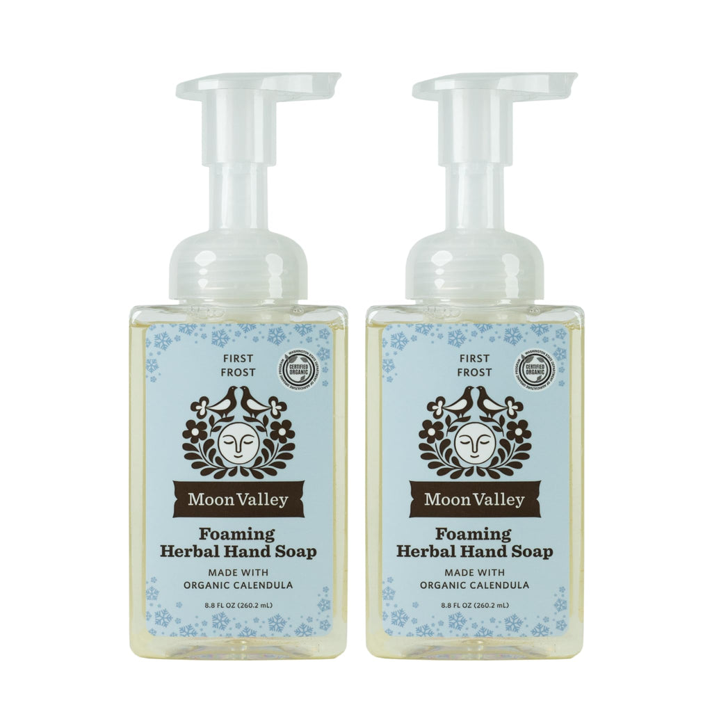 Moon Valley Organics Herbal Foaming Hand Soap – First Frost, Vegan, Recyclable Bottle (2-Pack)