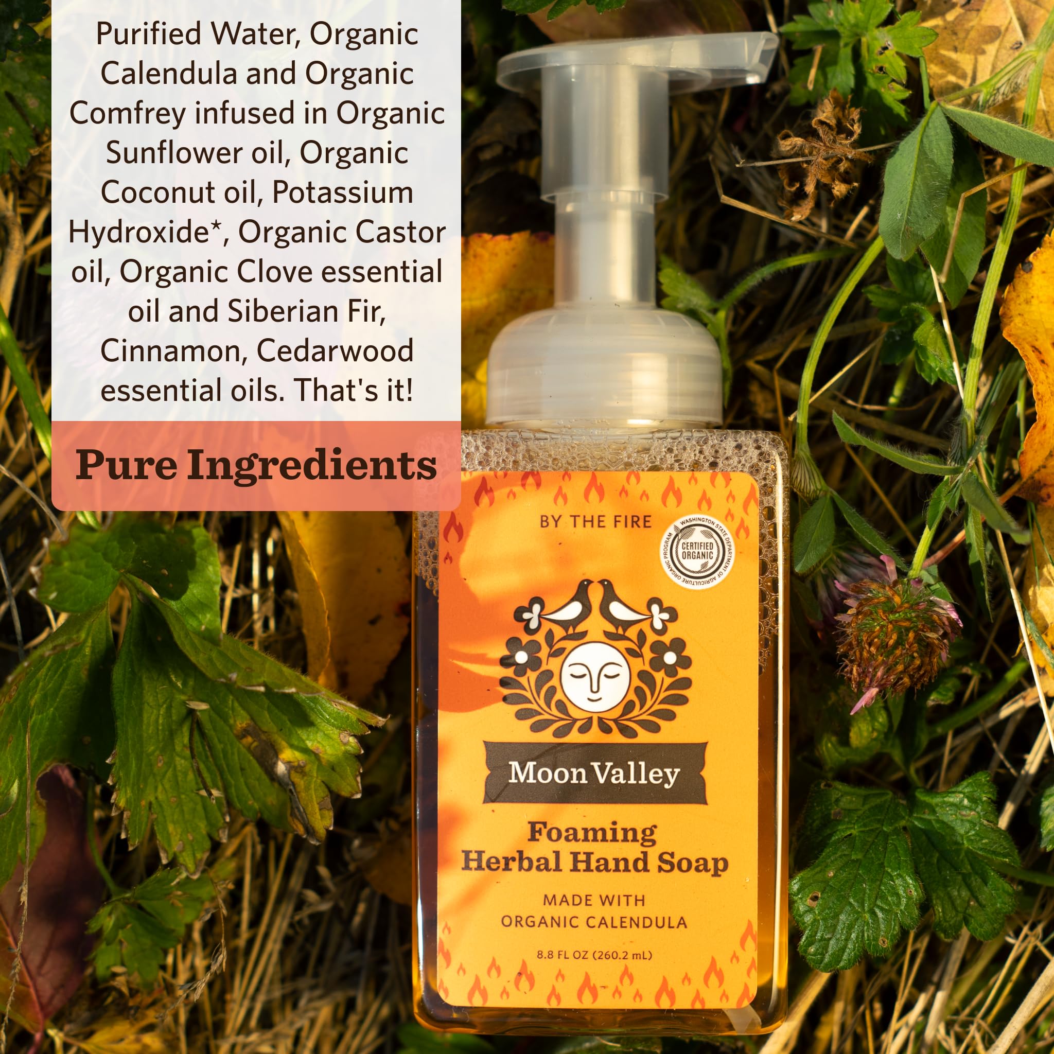 Moon Valley Organics Moon Valley Herbal Foaming Hand Soap – By the Fire, 2-Pack, Recyclable Bottle