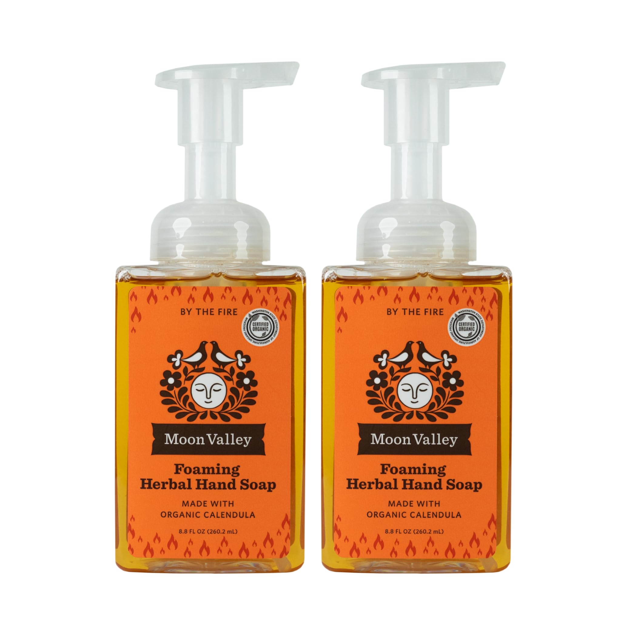 Moon Valley Organics Moon Valley Herbal Foaming Hand Soap – By the Fire, 2-Pack, Recyclable Bottle