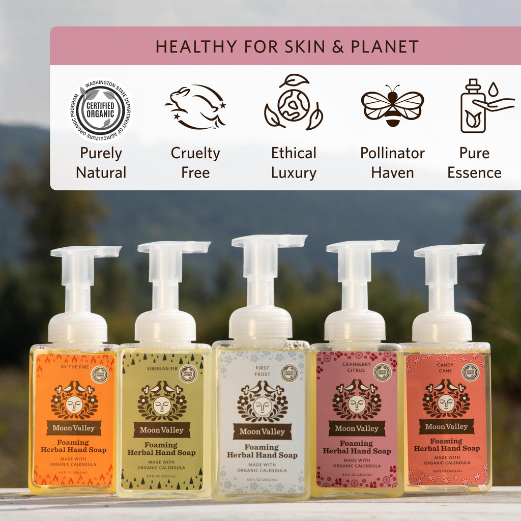 Moon Valley Organics Herbal Foaming Hand Soap – Cranberry Citrus, Vegan, Recyclable Bottle (2-Pack)