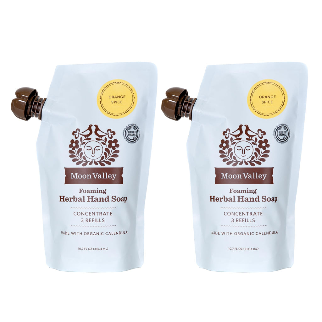 Moon Valley Foaming Hand Soap Refill Pouch – Orange Spice 2-Pack | Vegan & Non-GMO