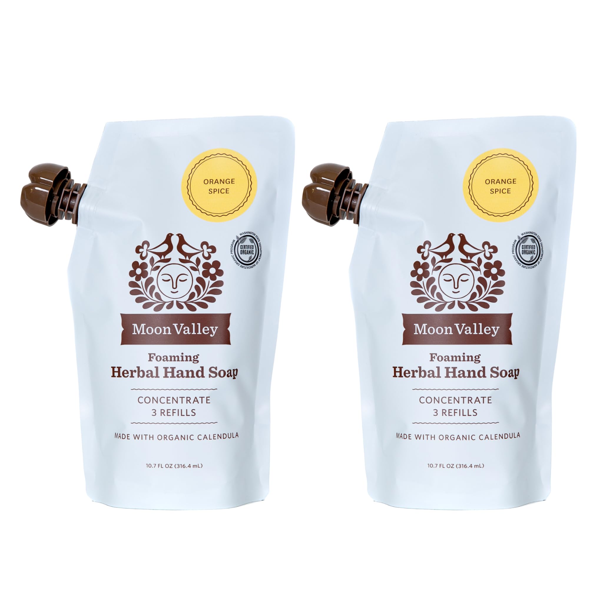 Moon Valley Foaming Hand Soap Refill Pouch – Orange Spice 2-Pack | Vegan & Non-GMO