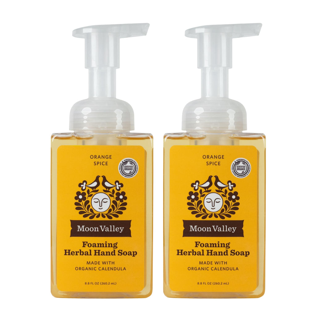 Moon Valley Organics Orange Spice Foaming Hand Soap – 2-Pack, Vegan & Recyclable Bottles