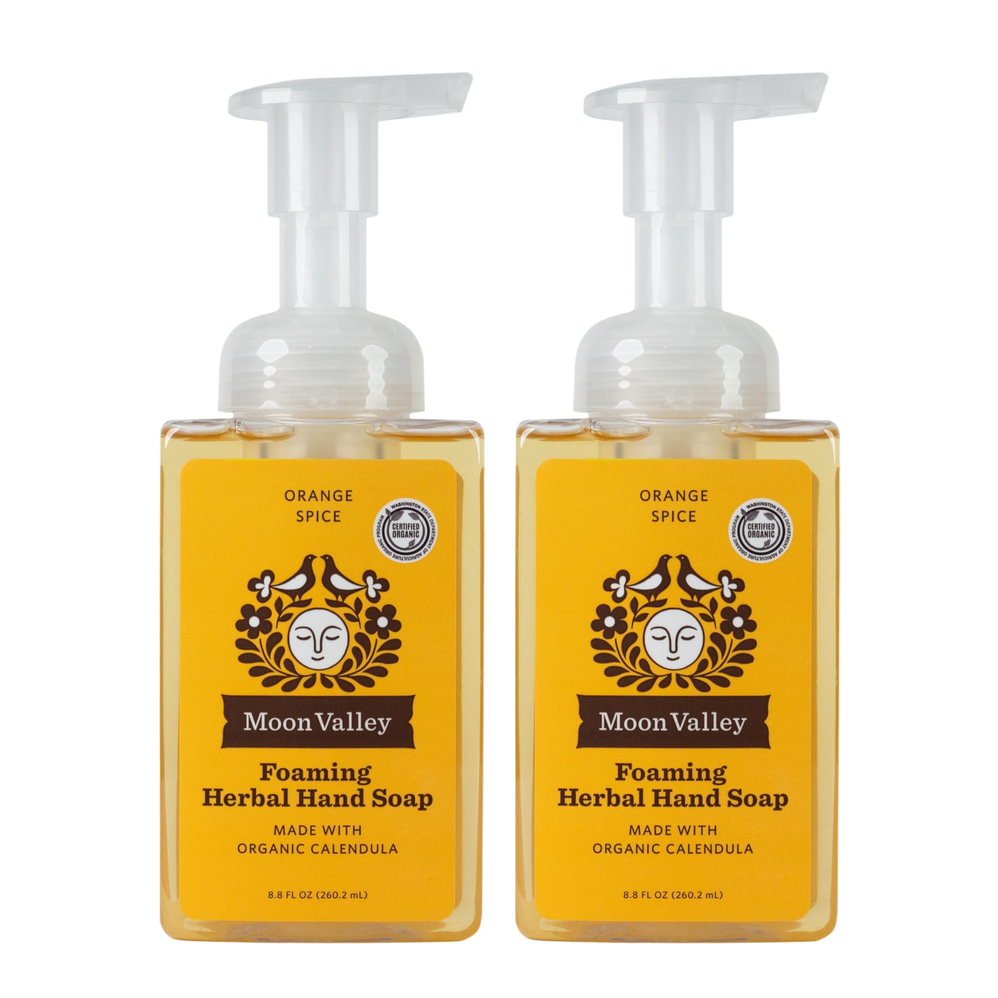 Moon Valley Organics Orange Spice Foaming Hand Soap – 2-Pack, Vegan & Recyclable Bottles