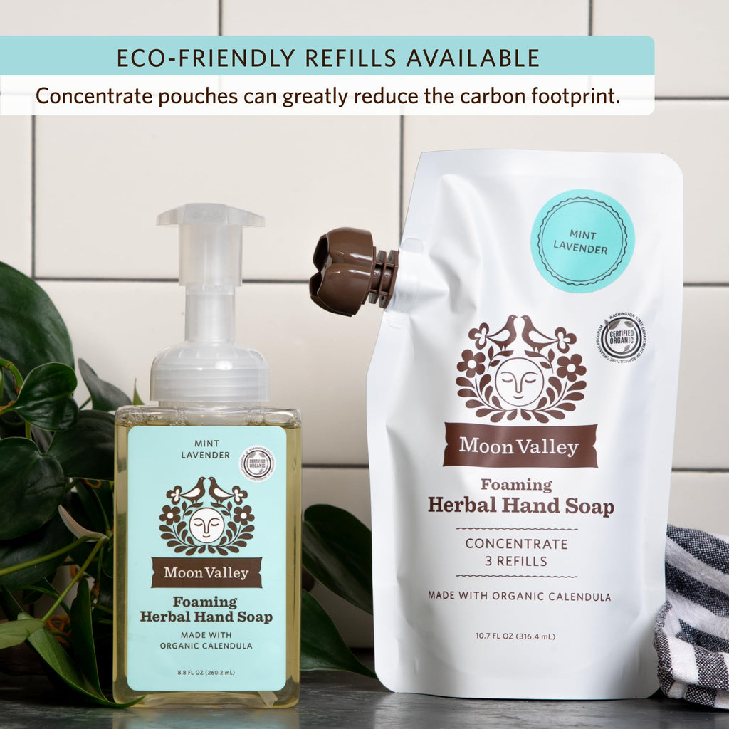 Moon Valley Organics Mint Lavender Foaming Hand Soap Two-Pack — Vegan & Recyclable
