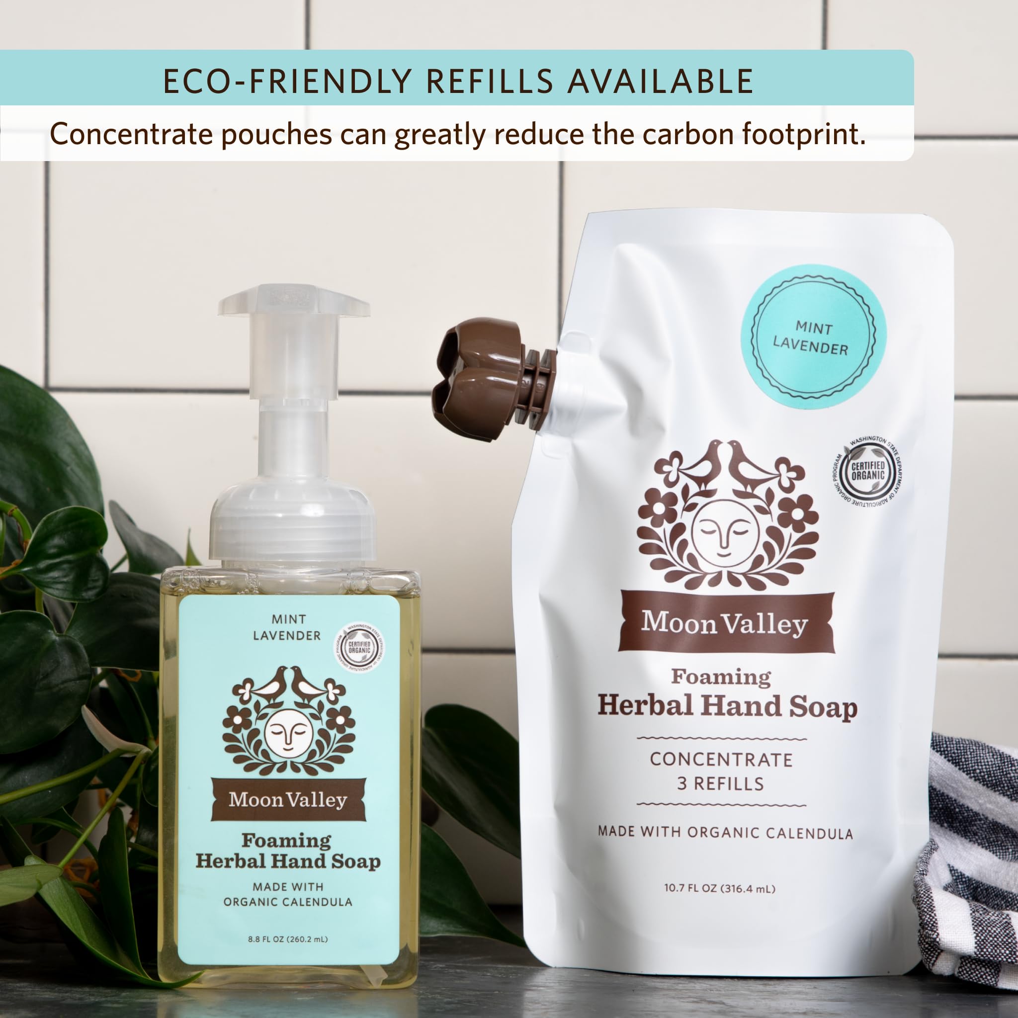 Moon Valley Organics Mint Lavender Foaming Hand Soap Two-Pack — Vegan & Recyclable