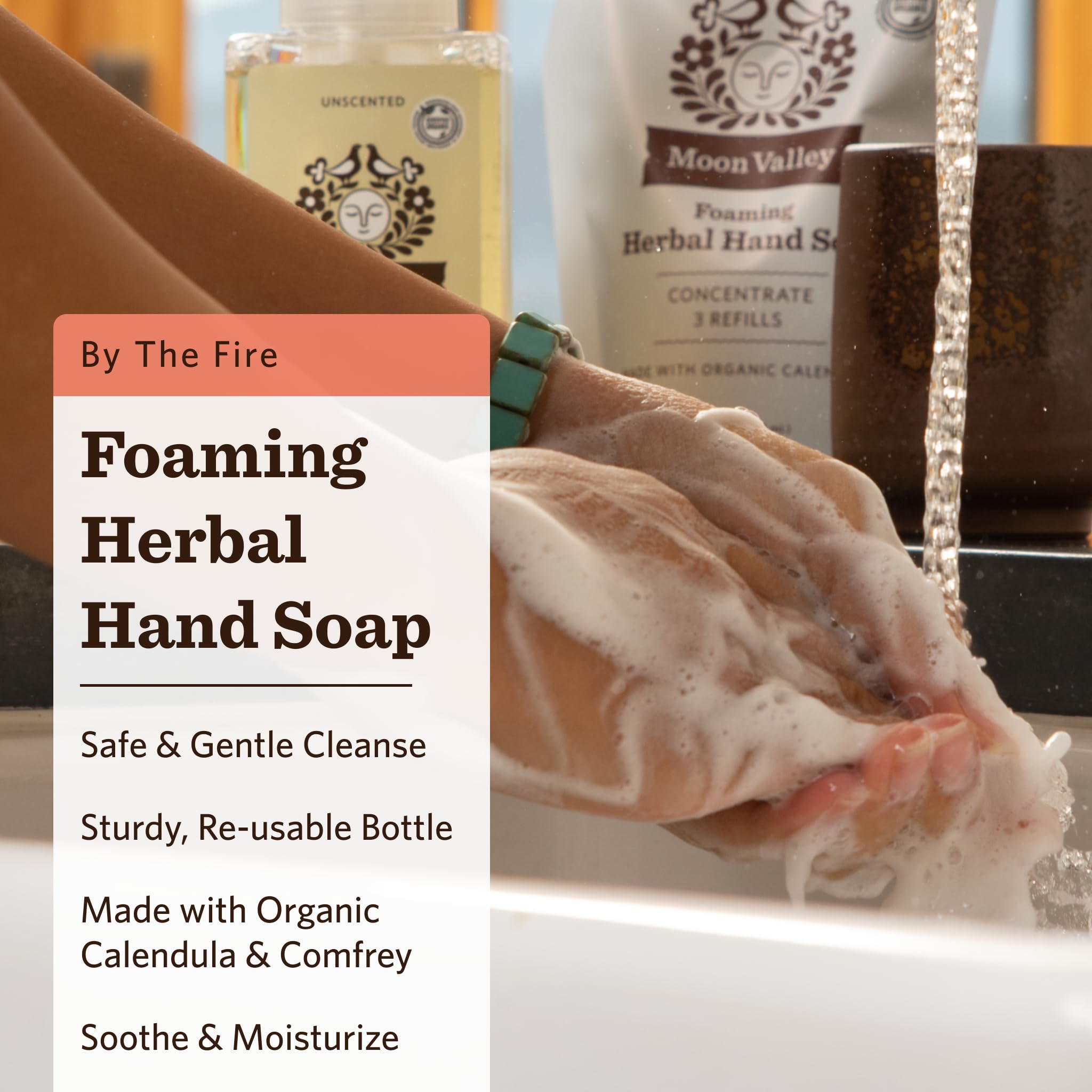 Moon Valley Organics Moon Valley Herbal Foaming Hand Soap – By the Fire, 2-Pack, Recyclable Bottle