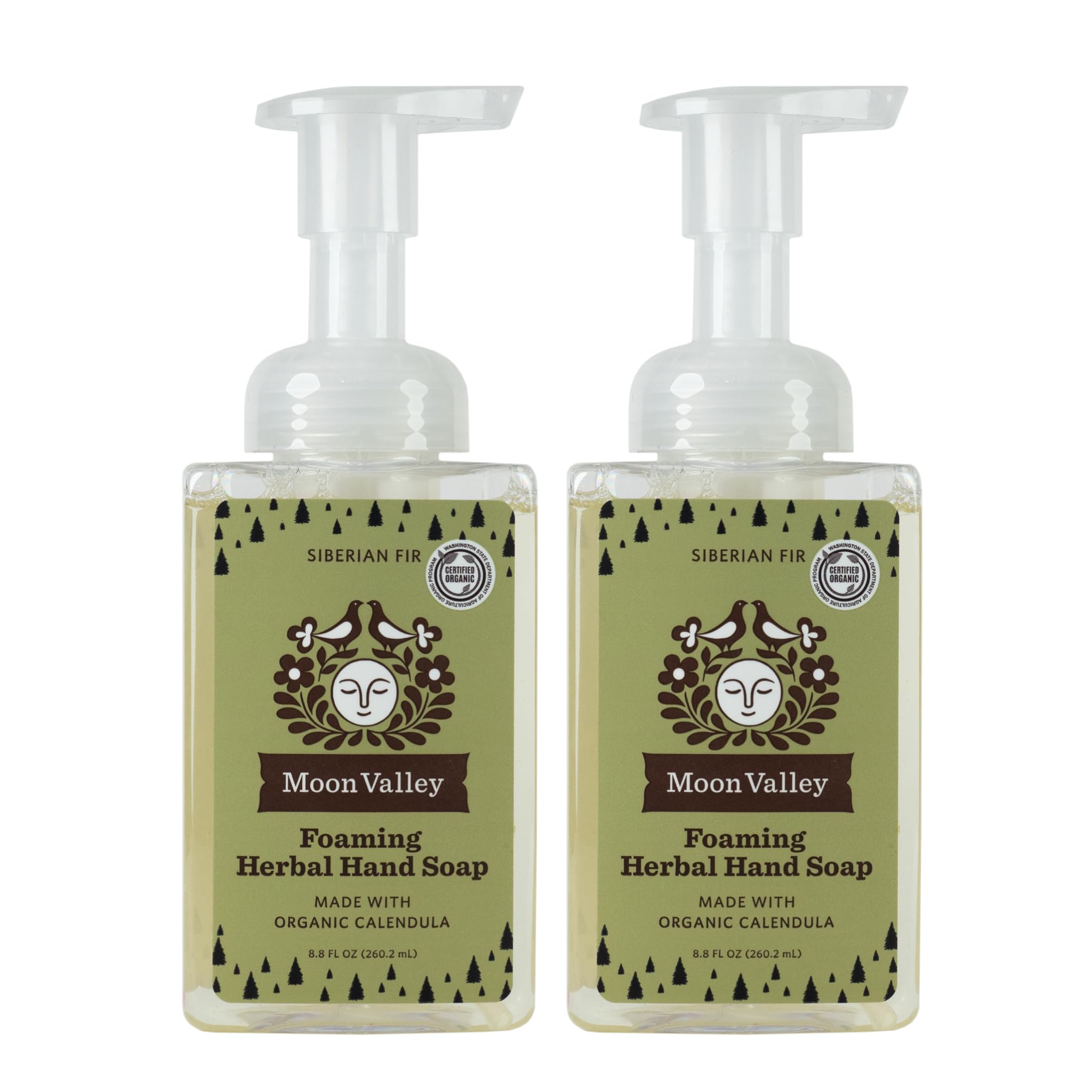 Moon Valley Organics Siberian Fir Foaming Hand Soap – Two-Pack, Vegan, Organic, Recyclable Bottles