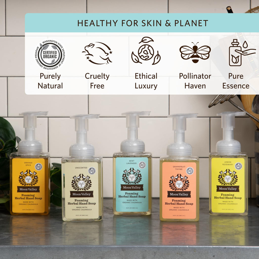 Moon Valley Organics Mint Lavender Foaming Hand Soap Two-Pack — Vegan & Recyclable