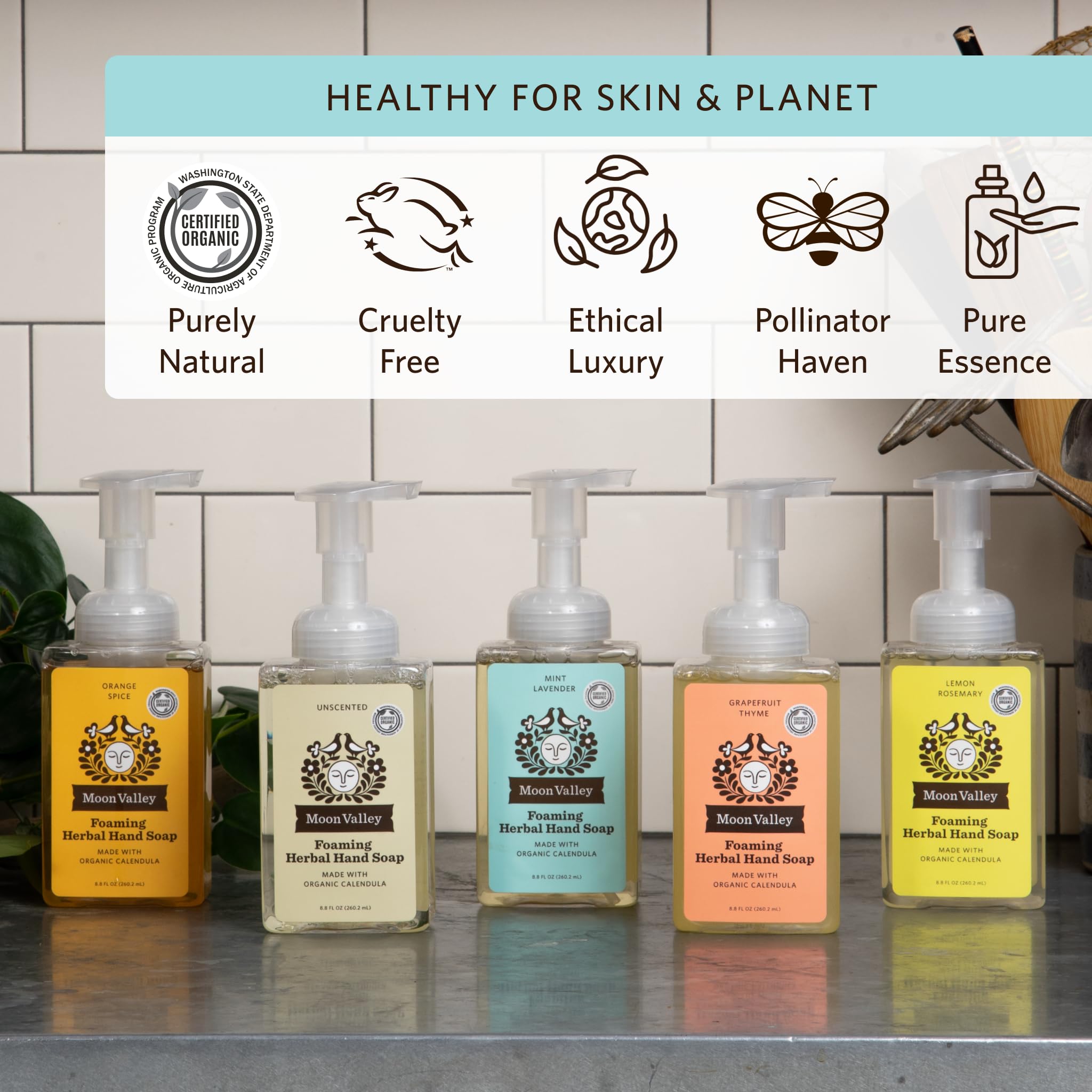 Moon Valley Organics Mint Lavender Foaming Hand Soap Two-Pack — Vegan & Recyclable