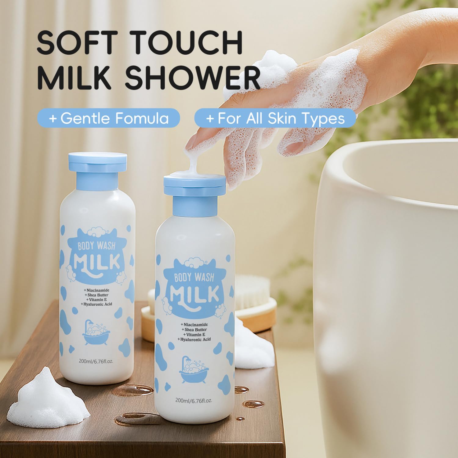 MOONGAZE Milk Skincare Set 5-in-1 for Kids & Teens (8-12) – Gentle Bath & Hair Care