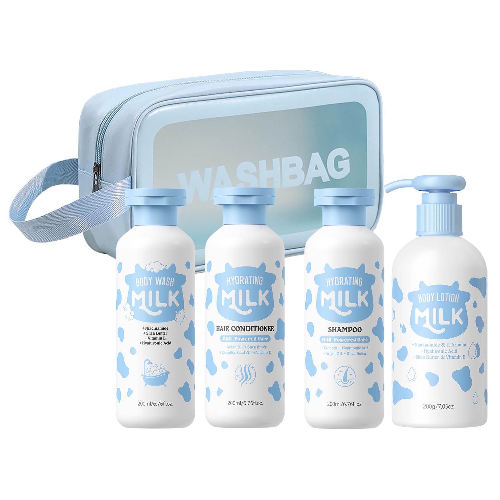 MOONGAZE Milk Skincare Set 5-in-1 for Kids & Teens (8-12) – Gentle Bath & Hair Care