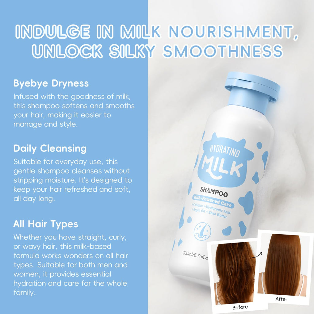 MOONGAZE Milk Skincare Set 5-in-1 for Kids & Teens (8-12) – Gentle Bath & Hair Care