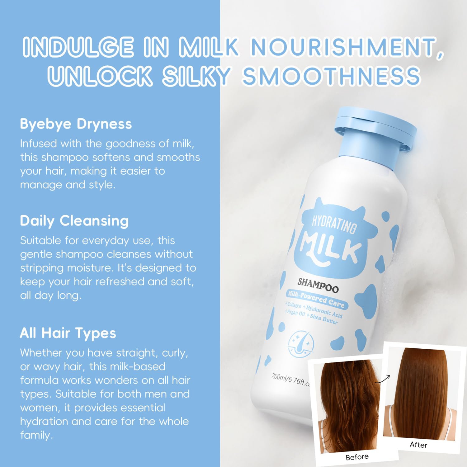 MOONGAZE Milk Skincare Set 5-in-1 for Kids & Teens (8-12) – Gentle Bath & Hair Care