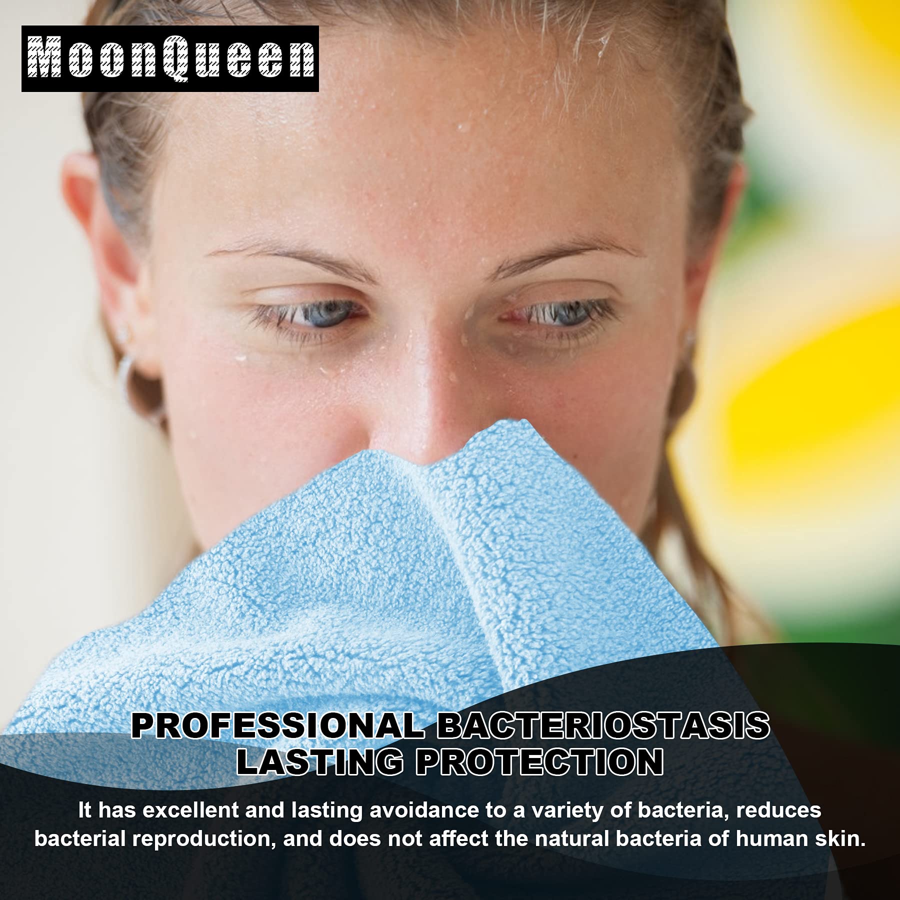 MOONQUEEN Microfiber Facial Cloths 12 Pack – Ultra Soft, Quick Dry Aquamarine