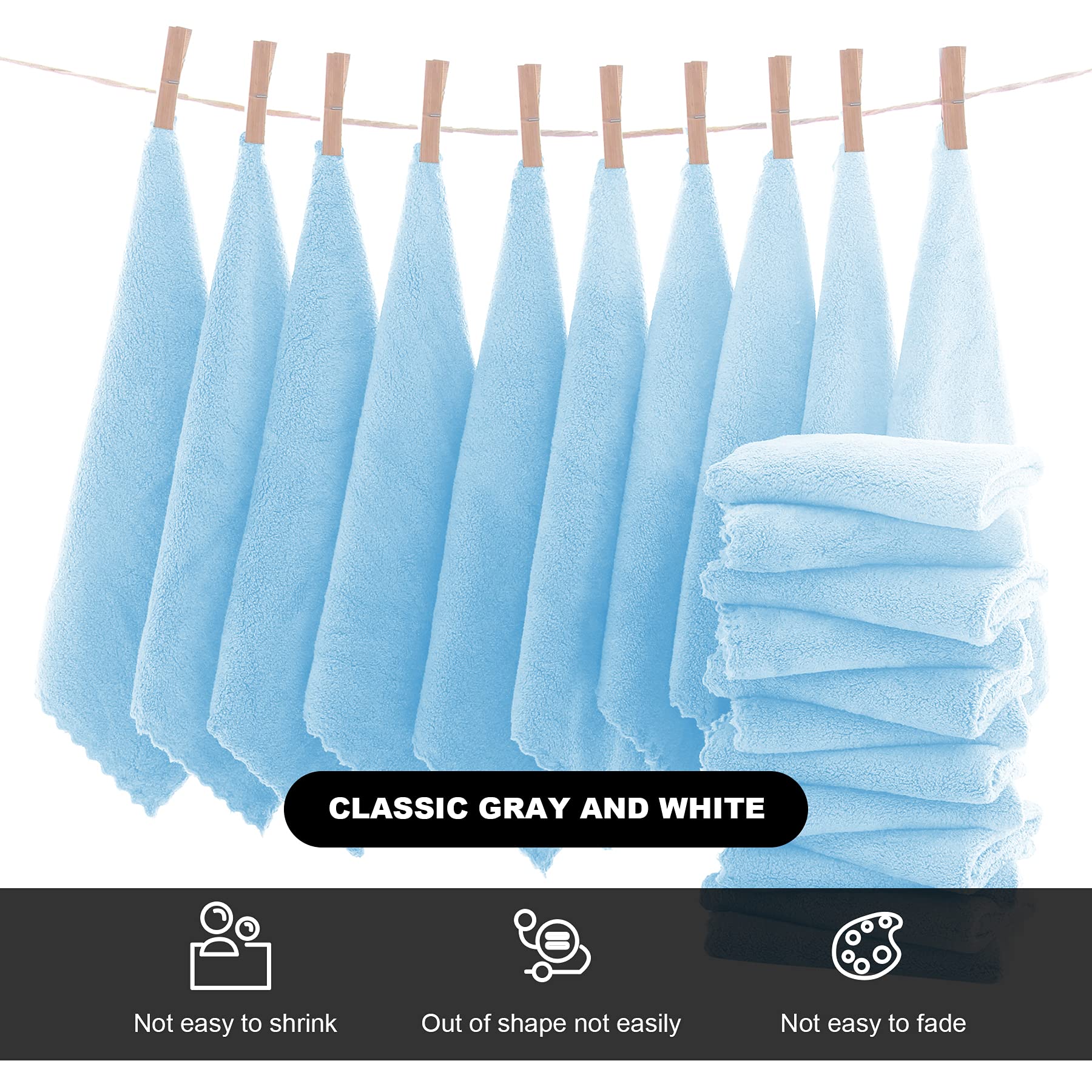 MOONQUEEN Microfiber Facial Cloths 12 Pack – Ultra Soft, Quick Dry Aquamarine