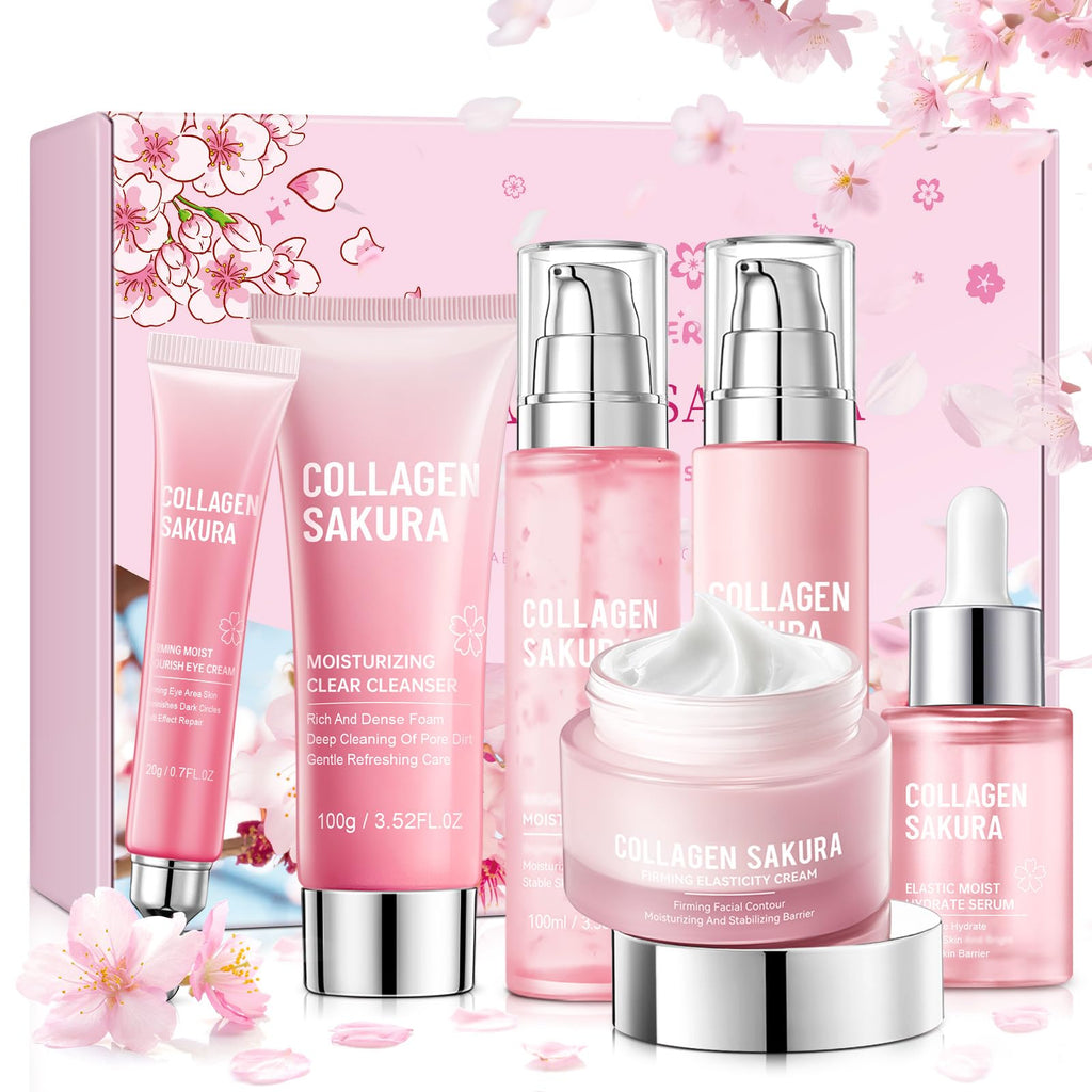 Mopayzer Collagen Sakura Skincare Gift Set | Cherry Blossom Kit for Teens & Women